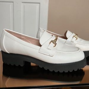 RAID chunky white platform loafers